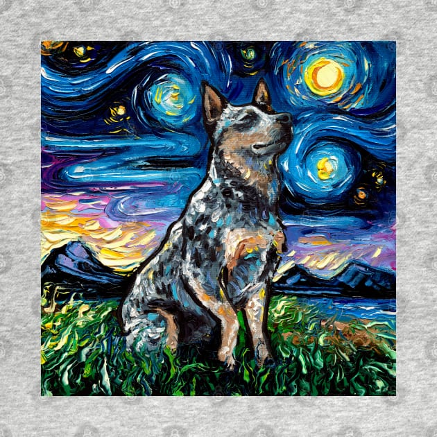 Blue Heeler Night by sagittariusgallery